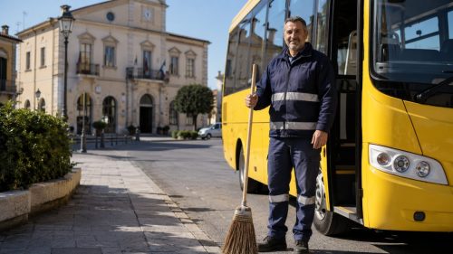 Autista scuolabus e addetto spazzamento
