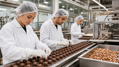 Operai in Ferrero al lavoro