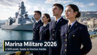Marina Militare, 2.500 reclutamenti con licenza media: aperte le domande, Stipendio da 1.300 EUR