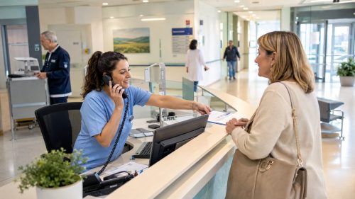 Addetta accoglienza al lavoro in ospedale