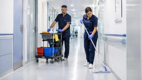 Addetti alle pulizie in ospedale