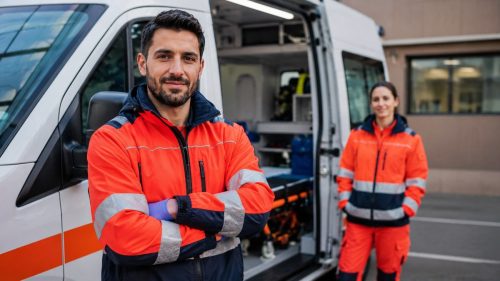 Autisti di ambulanza al lavoro