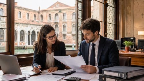 Impiegati al lavoro in università