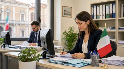 Impiegati comunali al lavoro