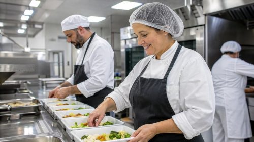 Cuochi al lavoro in ospedale