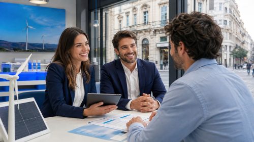 Impiegato al lavoro in Enel