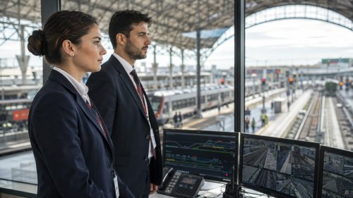 Capi stazione ferroviaria al lavoro