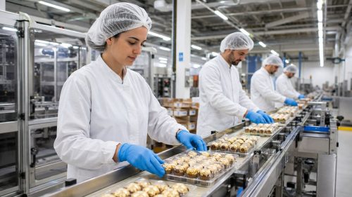 Operai in stabilimento Ferrero