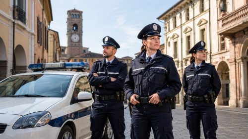 Agenti di polizia locale di pattuglia