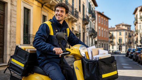 Portalettere poste italiane sullo scooter