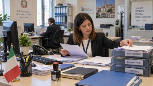 Impiegata protocollo agenzia delle entrate