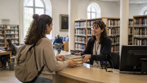 Assistente Bibliotecario al lavoro