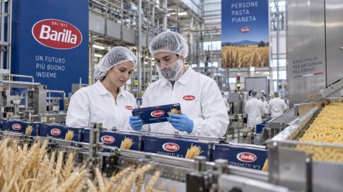 Operai in stabilimento Barilla