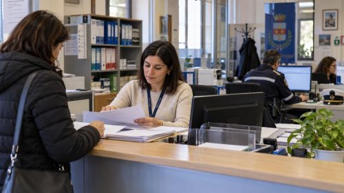 Operatore comunale alla scrivania