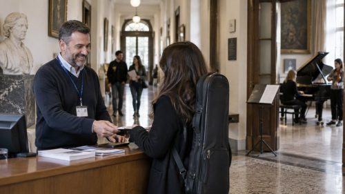 Operatore al lavoro in conservatorio