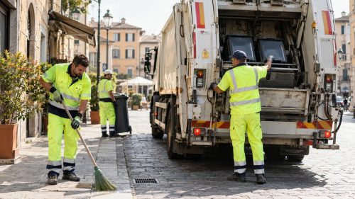Operatore ecologico al lavoro