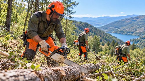 Operai forestali al lavoro