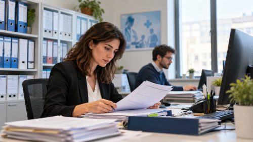 Impiegata asl in ufficio