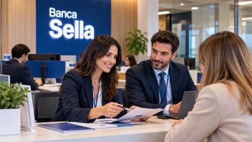 due consulenti bancari che assistono una cliente