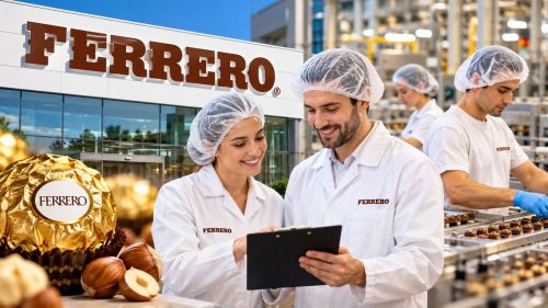 Operai in stabilimento Ferrero
