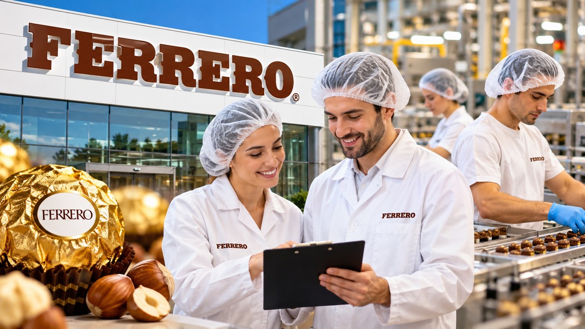 Operai in stabilimento Ferrero