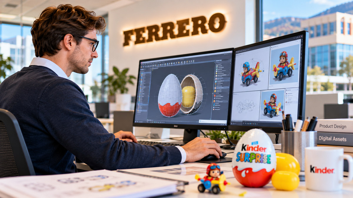 Impiegato al lavoro alla Ferrero 