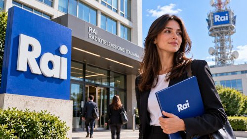 Impiegata davanti sede rai