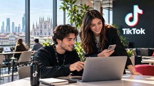 Impiegati al lavoro in tik tok