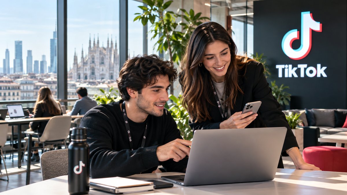 Impiegati al lavoro in tik tok